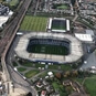 Ariel View of Football Stadium from Helicopter
